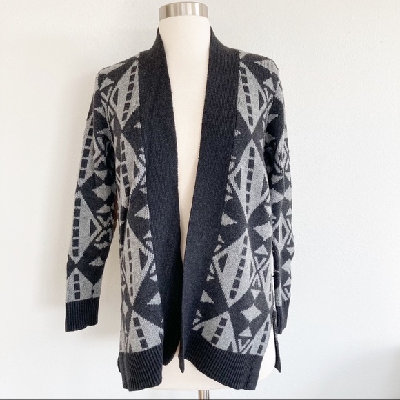 Market & Spruce Aztec Open Elbow Patch Cardigan Sweater - Picture 1 of 7
